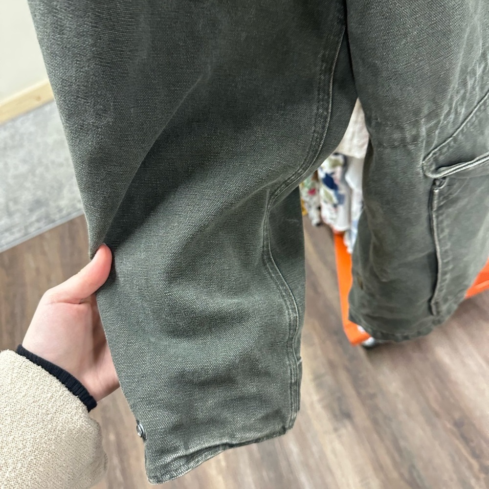 Vintage Carhartt green C52 MOS jacket blanket lined corduroy collar barn jacket - Picture 4 of 14
